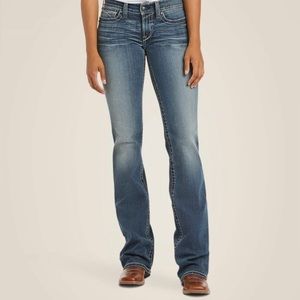 Ariat Jeans Women 27 Regular Boot Cut Blue Med Rise Med Wash Faded Real Ladies